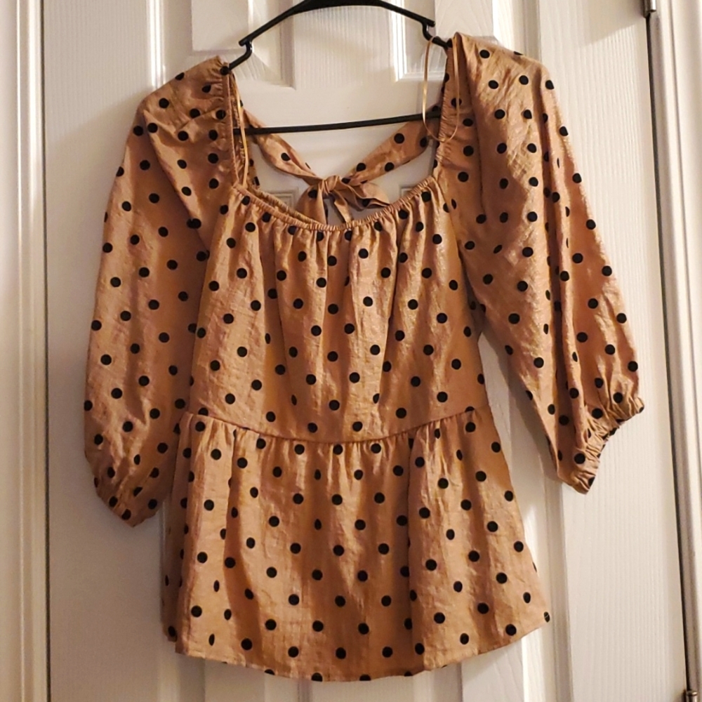 Blu Pepper Polka Dot Blouse Size Small